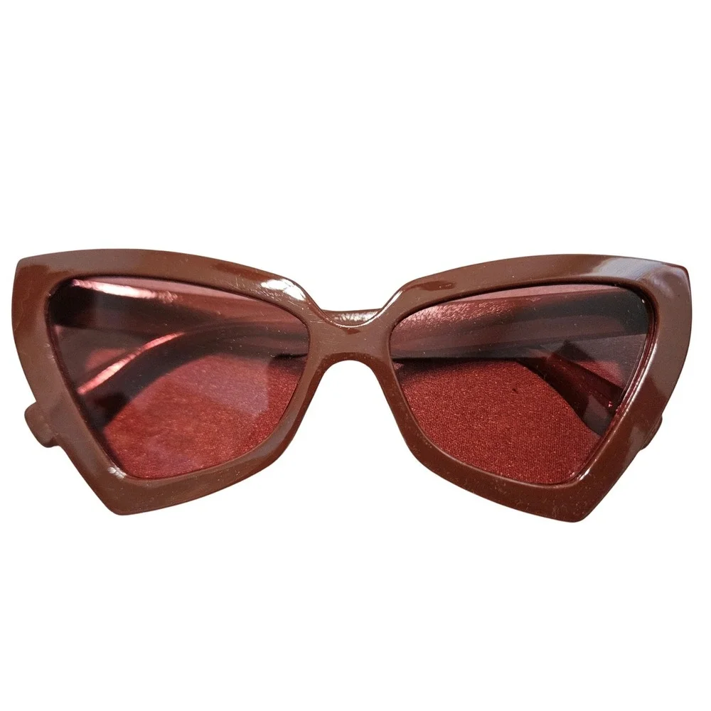 Set of 4 Fashion Sunglasses Tortoiseshell Green Rectangular White Cat Eye Brown